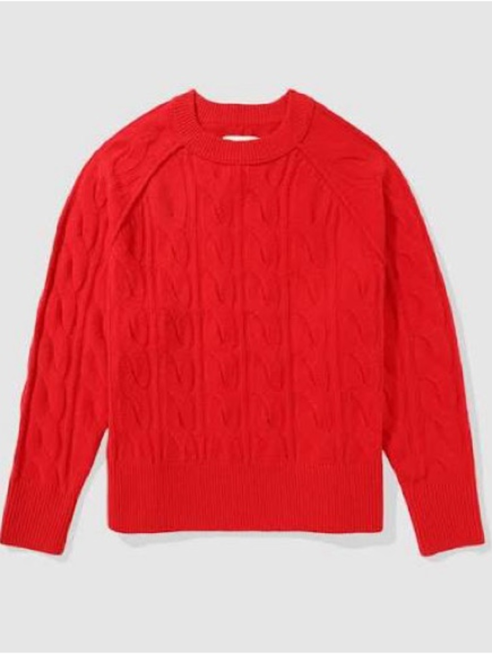 AERIE unReal Cable Knit Oversized sweater in Red